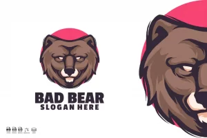 Bad Bear Mascot Logo