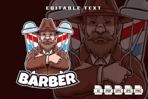 Barber Man Mascot Logo