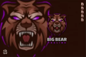 Bear Head Character Mascot Logo