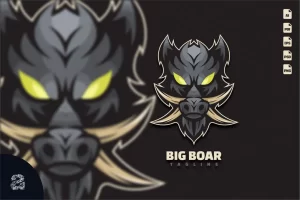 Boar Head Charcter Mascot Logo
