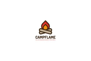 Camping Fire Logo
