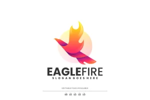 Eagle Fire Gradient Colorful Logo