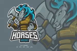 Horse Knight Mascot Logo