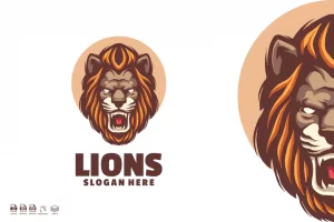 Lion Head Mascot Logo