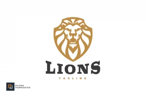 Lion Shield Emblem Logo Design