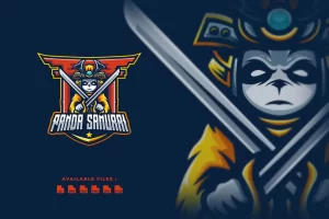 Panda Samurai Logo and Esport Logo