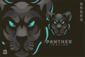 Panther Head Character Mascot Logo