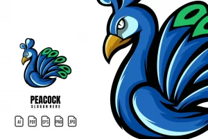 Peacock Mascot Logo