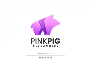 Pink Pig Gradient Logo