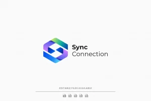 Sync Hexagon Gradient Logo