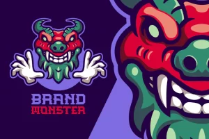Dragon Monster Mascot Logo Template