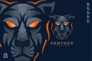 Panther Head Character Mascot Logo