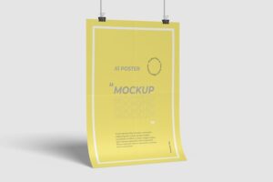 A1 poster mockup side view