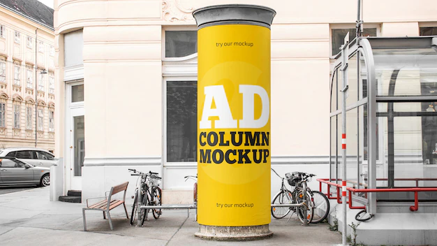 Advertising column mockup