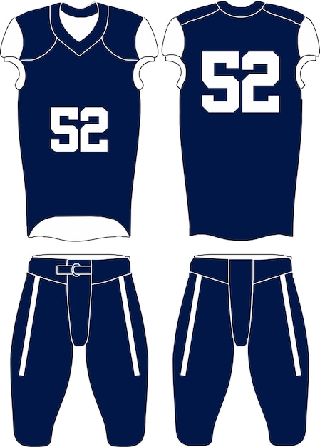 American football jersey,t-shirt sport design template.uniform front and back view