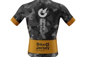 Back view of bicycle jersey mockup