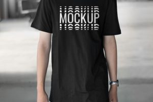 Black cool shirt mockup realistic