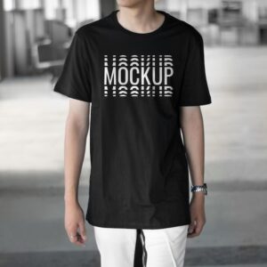 Black cool shirt mockup realistic