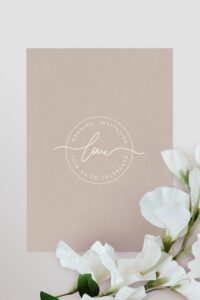 Botanical wedding invitation card mockup