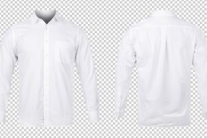Business or white blue shirt, front and back view mock-up template for your design.