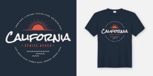 California venice beach t-shirt and apparel , typography,