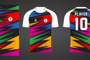 Colorful football jersey sport design template
