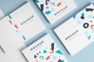 Composition of pattern visiting card mock-up