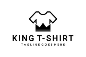 Creative modern t-shirt logo design vector with crown sign illustration template