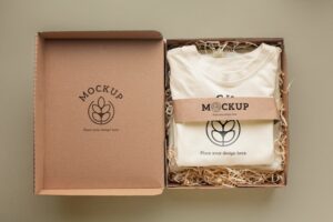 Ecological t-shirt packaging mockup
