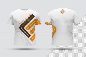 Front and back isolated t-shirt with shadow mockup