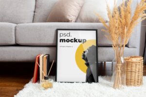 Home spaces still life mockup