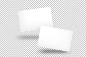 Isolated business cards transparent surface