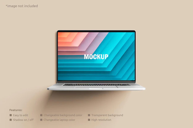 Laptop screen mockup front view