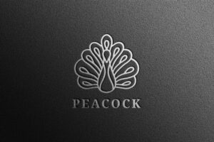 Luxury silver debossed logo mockup