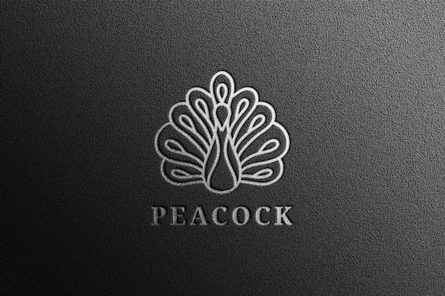 Luxury silver debossed logo mockup
