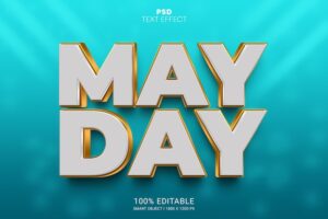May day psd editable text effect design