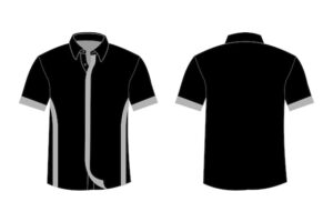 Men uniform shirt front back mockup vector design