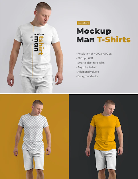 Mockups t-shirts on the man