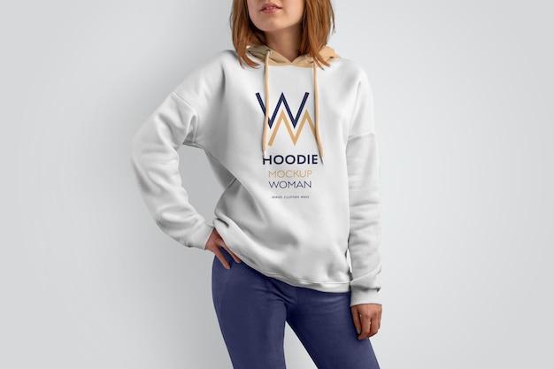 Mockups woman hoodie.