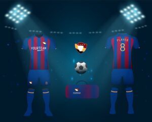 Set of soccer jersey or football kit
