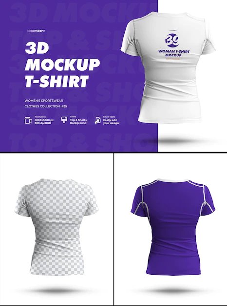 Sports 3d mockup tshirt easy in customizing colors tshirt and all elements clothes