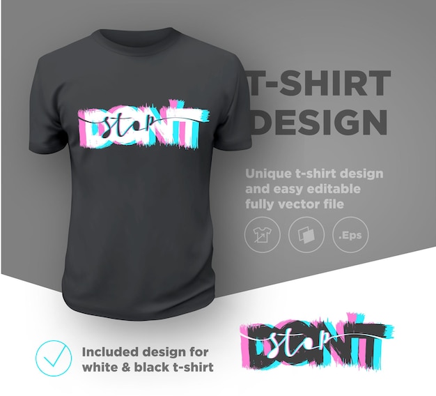 Don't stop. quote typographical print design template for t-shirt. vector illustration