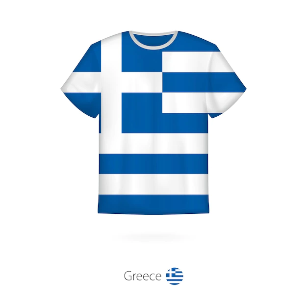 T-shirt design with flag of greece. t-shirt vector template.