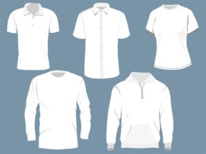 T shirt hoodie clothes set mock up vector
