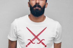 T-shirt with men mockup