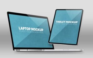 Tablet and laptop mockup