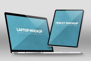 Tablet and laptop mockup