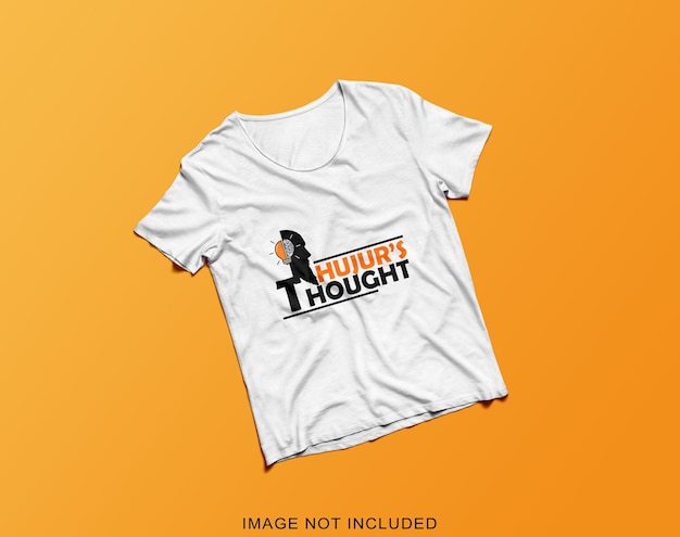 Top view on white t-shirt mockup