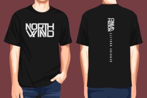 Tshirt front and back  north wind
