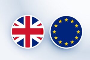 United kingdom and european union badges